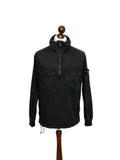 Stone Island Black Garment Dyed 1/2 Zip Smock - Small