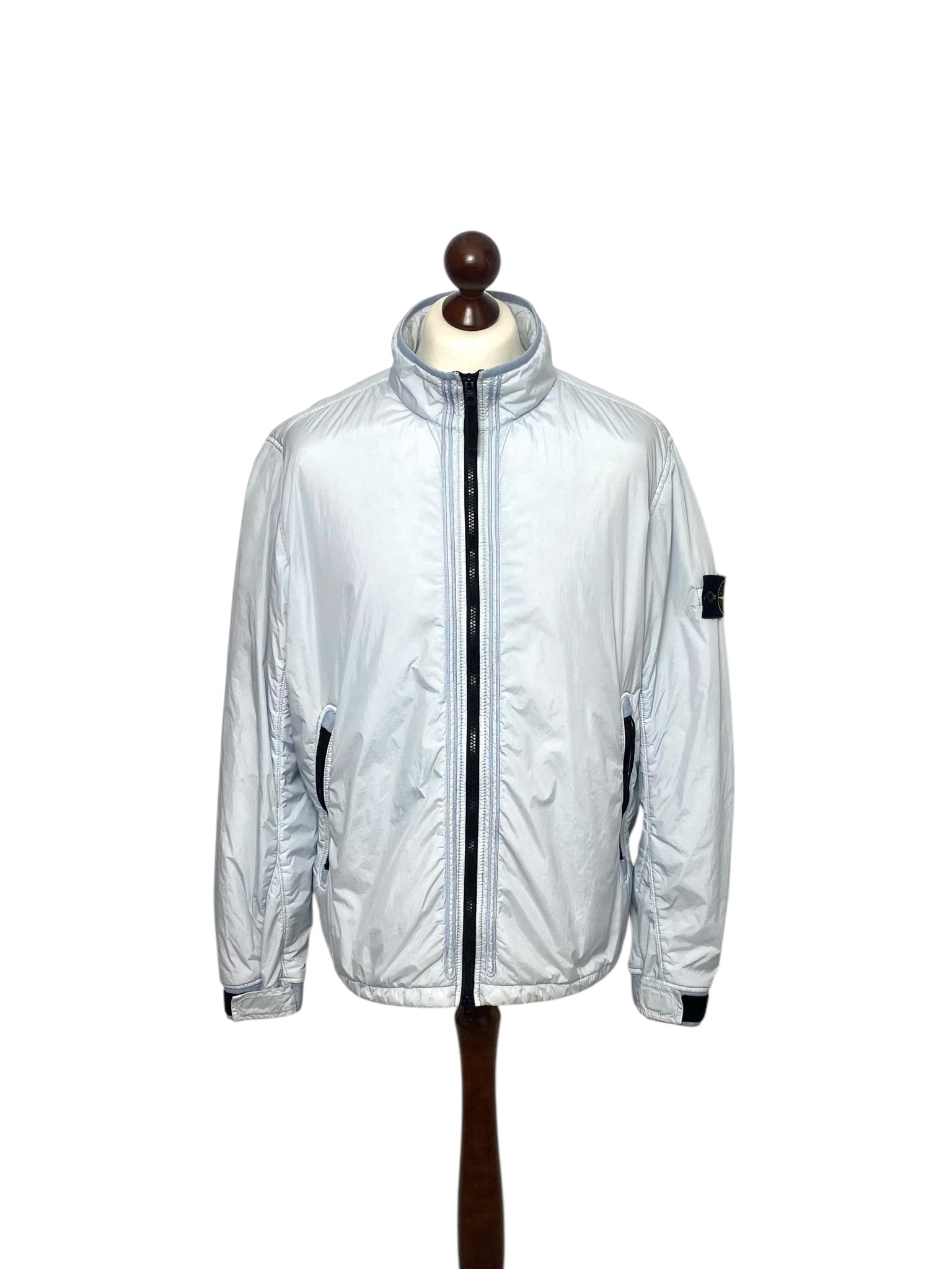 Stone Island Ice Blue Garment Dyed Crinkle Reps Jacket XL Wooden Hanger Clothing