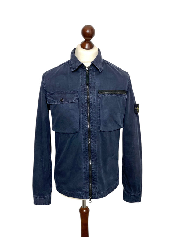 Stone Island Navy Garment Dyed Overshirt SS17 - Medium
