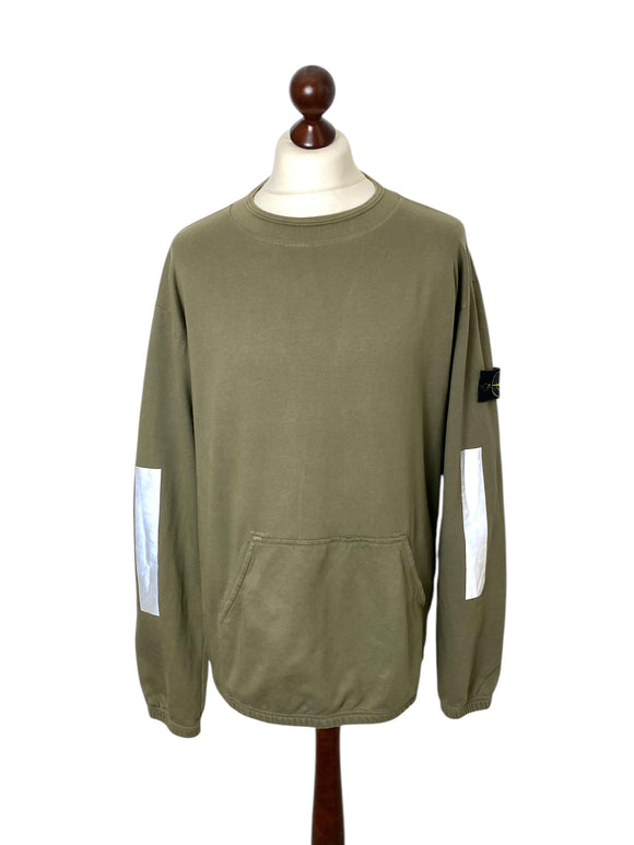 Stone Island Khaki Reflective Sweater - Large