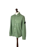 Stone Island Green Cupro Cotton Twill Overshirt - Medium