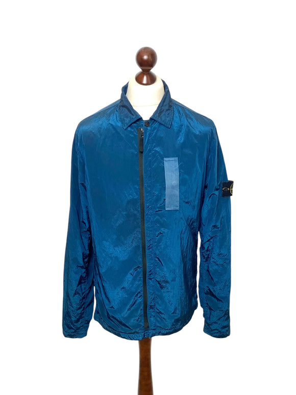 Stone island nylon metal overshirt blue store