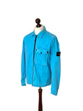 Stone Island Turquoise Garment Dyed Cotton Overshirt - Large