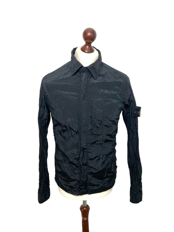Stone Island Black Nylon Metal Overshirt Small Wooden Hanger Clothing
