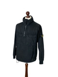Stone Island Black Garment Dyed 1/2 Zip Smock - Small