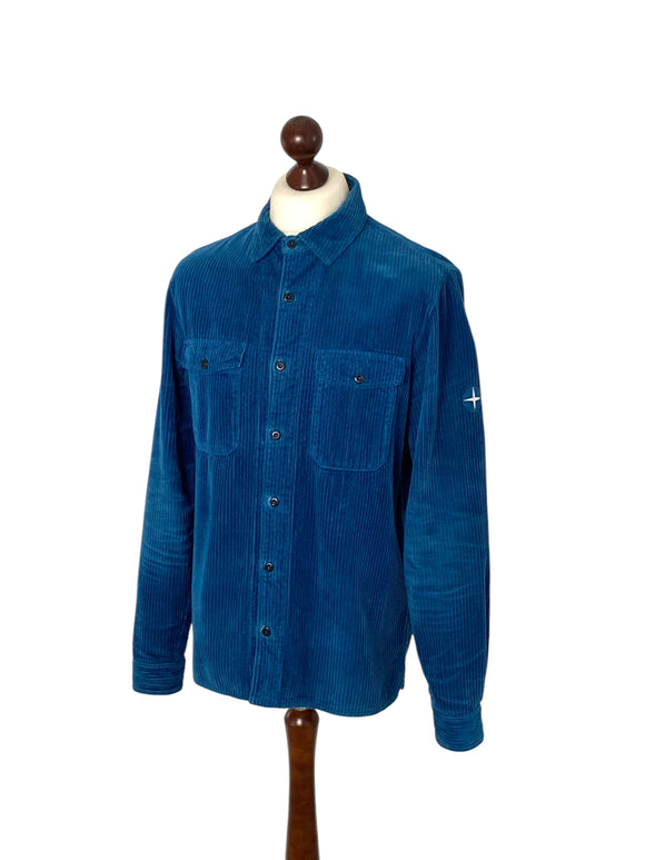 Stone Island Blue Cord Shirt AW20 - Large