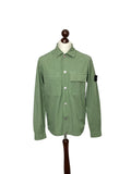 Stone Island Green Cupro Cotton Twill Overshirt - Medium