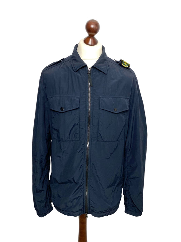 Stone Island Navy Lined Naslan Light Jacket - Large