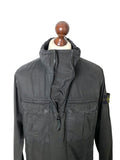 Stone Island Black Garment Dyed 1/2 Zip Smock - Small