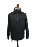 Stone Island Black Garment Dyed 1/2 Zip Smock - Small